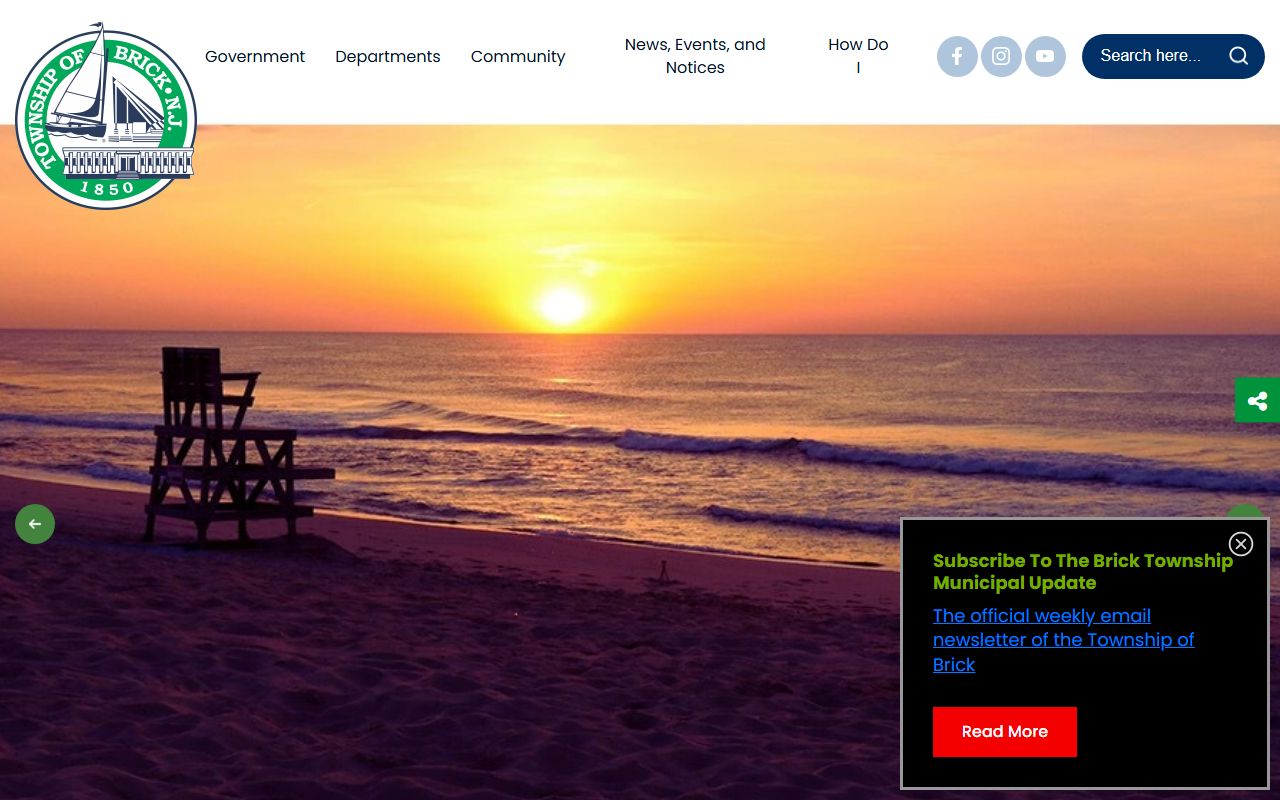 Brick Township official website portal for police records and OPRA request forms