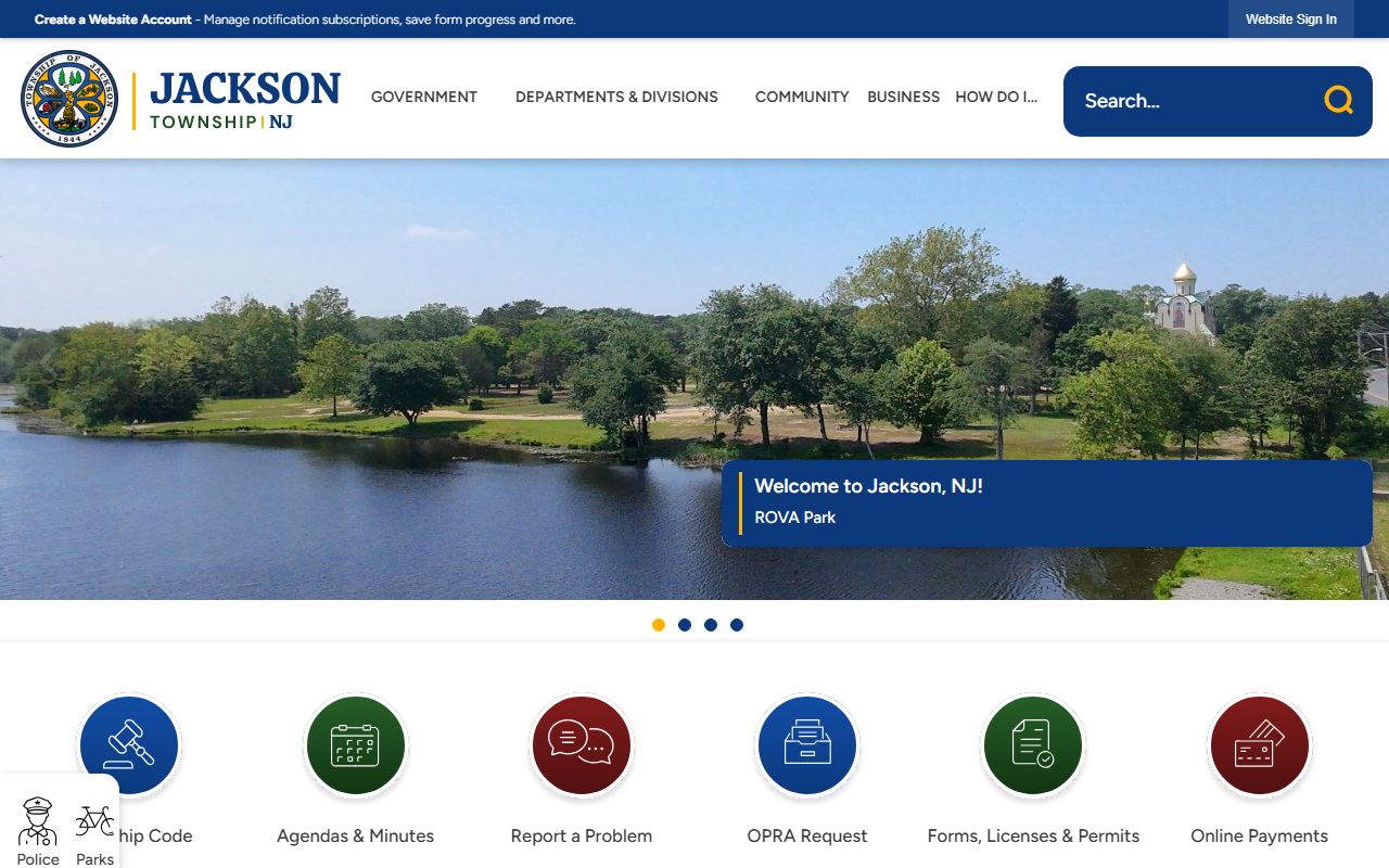 Jackson Township official website for police record requests