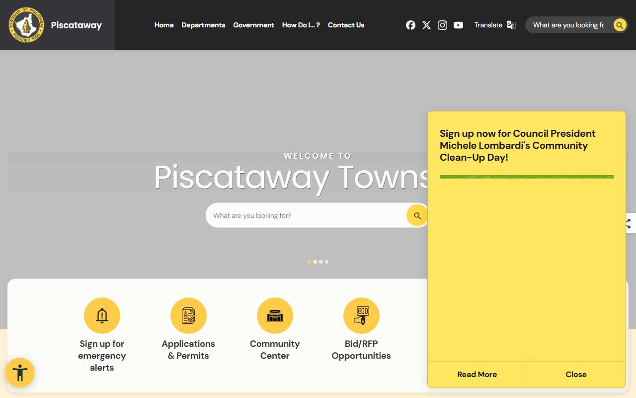 Piscataway township official website for police record requests