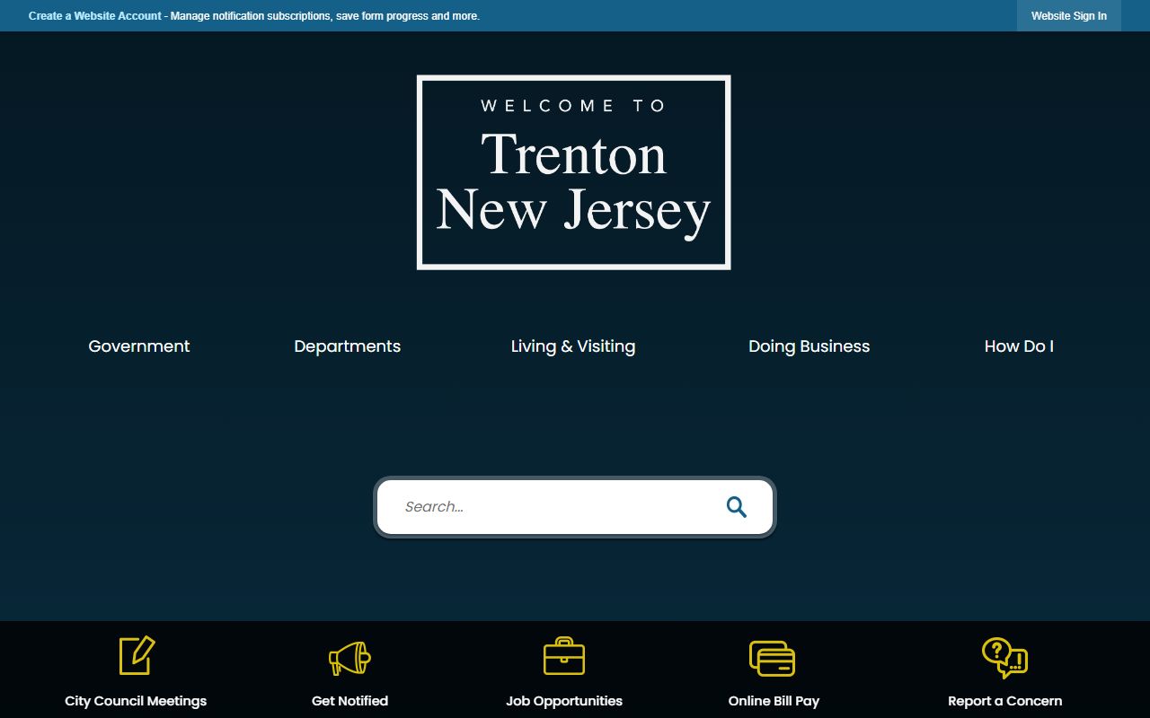 City of Trenton official website portal for police records and OPRA request forms