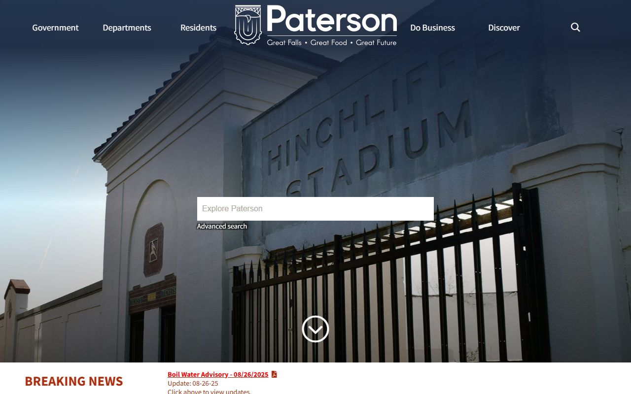 Paterson City website for Passaic County police records